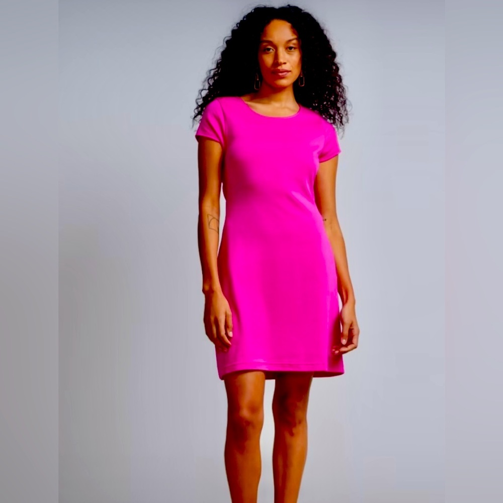 NWT New York & Co Cotton knit pink dress!  She’s a cutie!